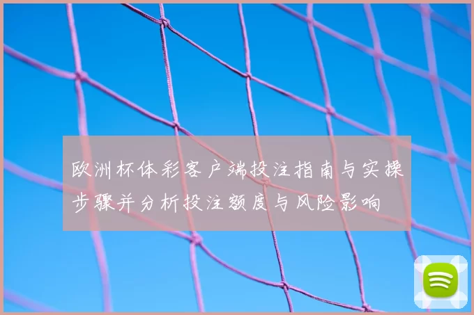 欧洲杯体彩客户端投注指南与实操步骤并分析投注额度与风险影响